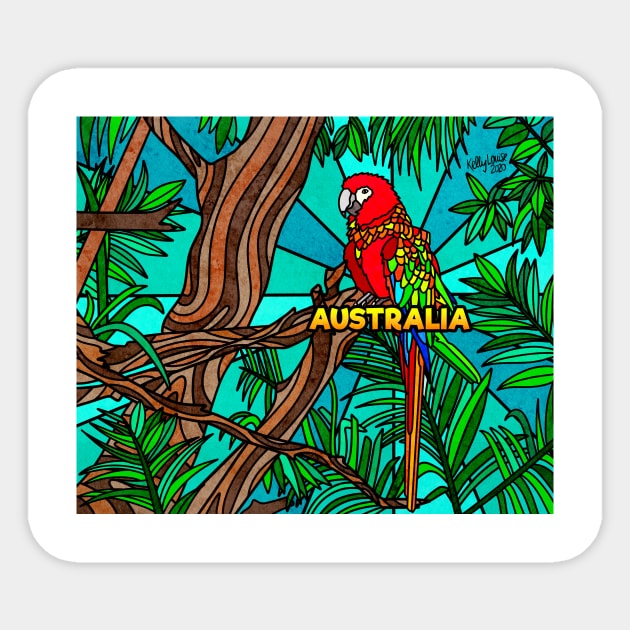 Australia - Wild Parrot Sticker by Kelly Louise Art